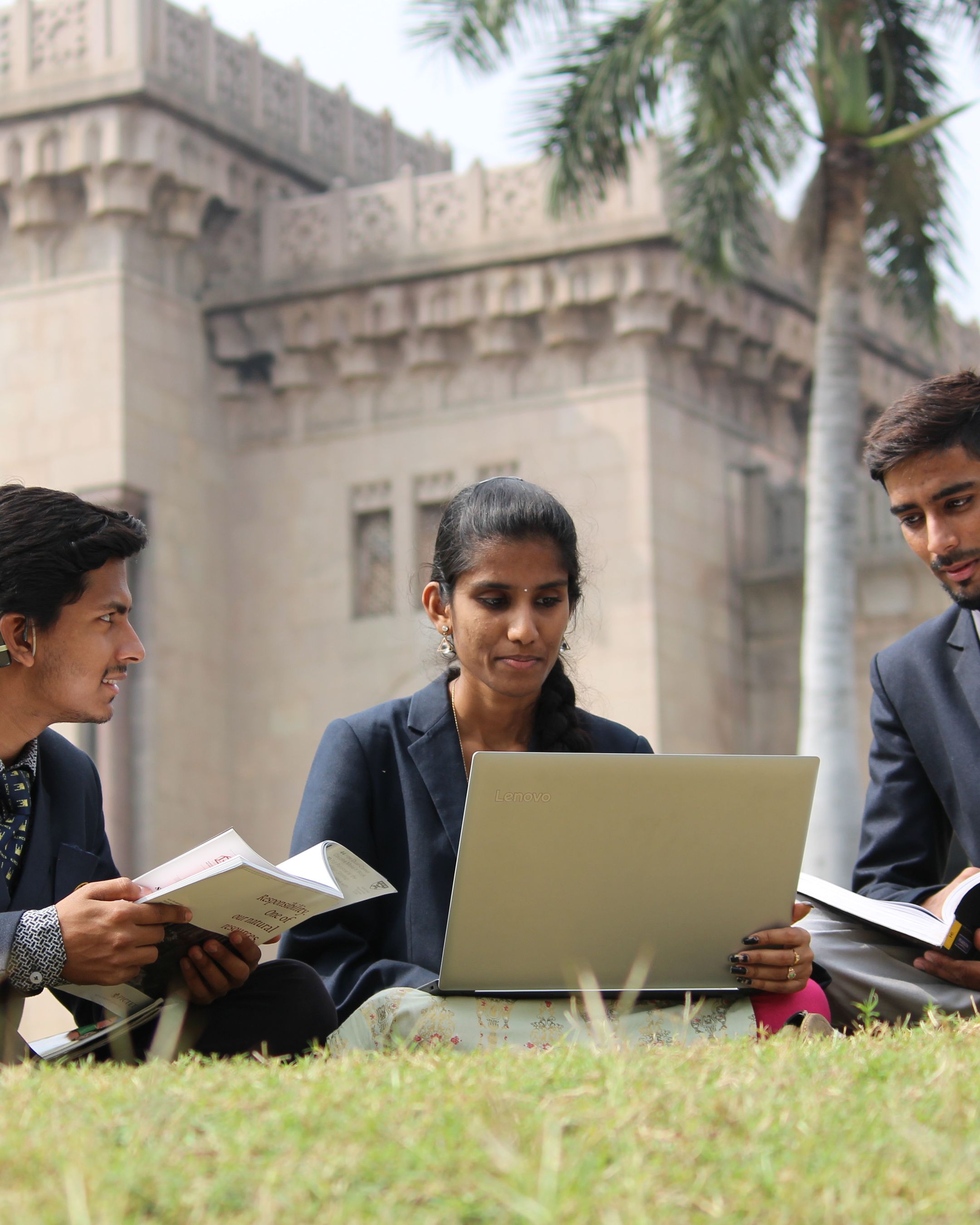 High school students working together